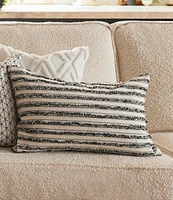 24x16 Throw Pillow Cover: Horizontal Fringe Stripe