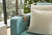 18x18 Throw Pillow Cover: Pearl Micro Bouclé