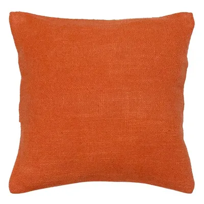 Lovesac - 24x24 Throw Pillow Cover: Orange Rust Cotton Slub