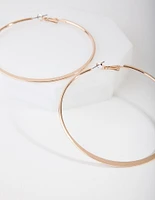 Gold Flat Edge Hoop Earrings