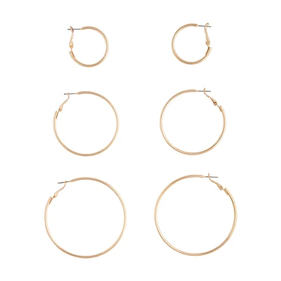 Gold Sleeper Round Hoop Earring Pack