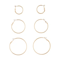 Gold Sleeper Round Hoop Earring Pack