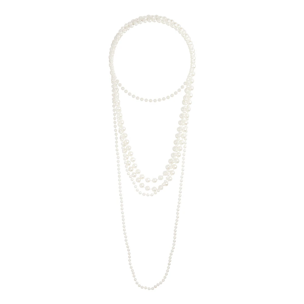 Long Trio Strand Pearl Necklace