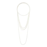 Long Trio Strand Pearl Necklace