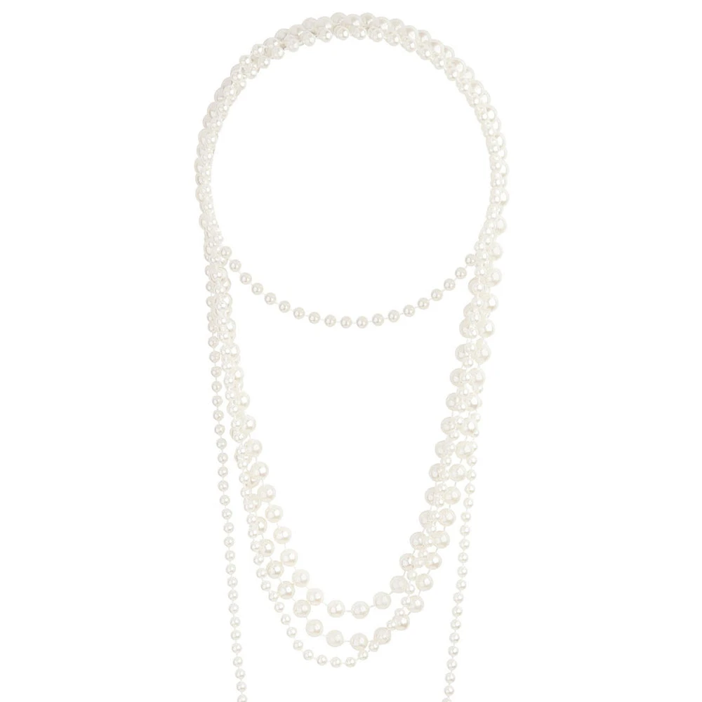 Long Trio Strand Pearl Necklace