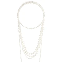 Long Trio Strand Pearl Necklace