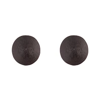 Black Round Textured Earrings