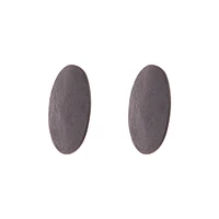 Black Round Textured Earrings