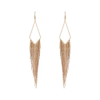 Gold Shiny Fringe Chain Earrings