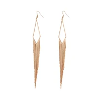 Gold Shiny Fringe Chain Earrings