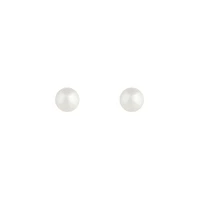 Round Pearl Stud Earrings