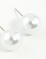 Round Pearl Stud Earrings