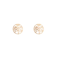 Gold Tree Of Life Stud Earrings