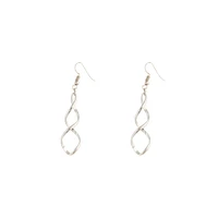 Silver Wave Drop Earrings