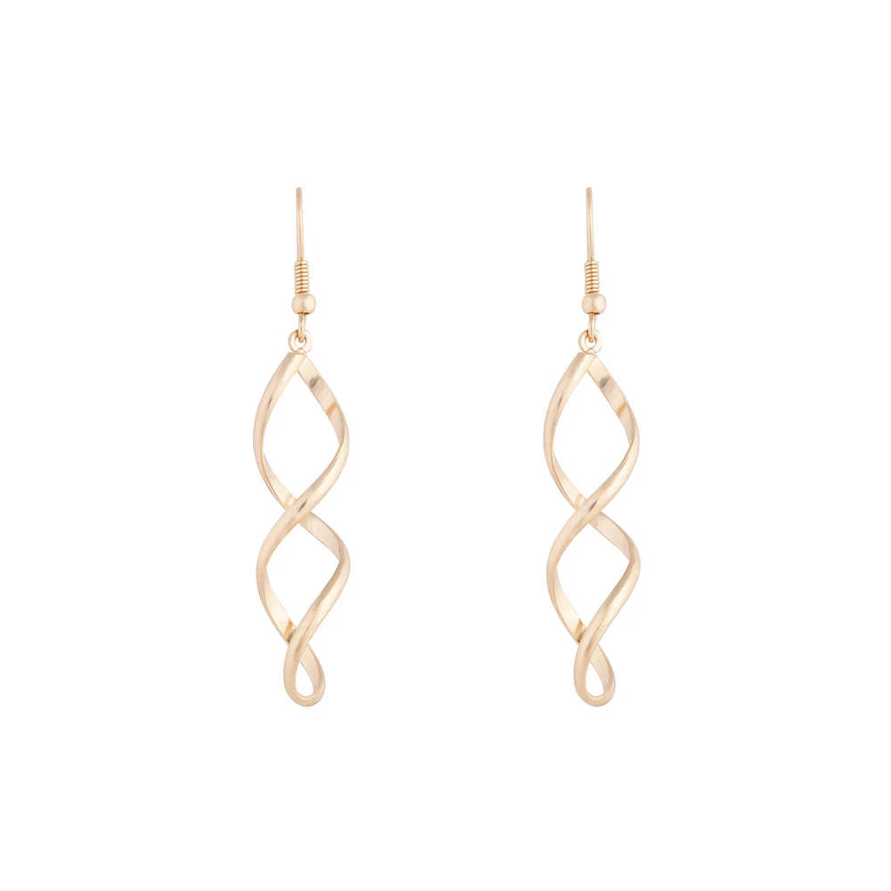 Gold Wave Drop Earrings