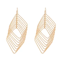 Gold Diamond Cut Drop Diamond Drop Earrings