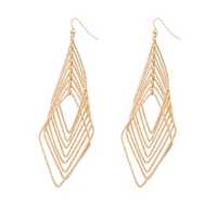 Gold Diamond Cut Drop Diamond Drop Earrings