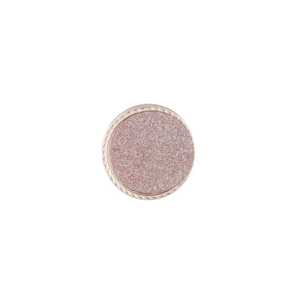 Rose Gold Pink Glitter Inlay Disc Earrings