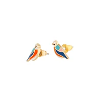 Mini Multicoloured Bird Stud Earrings