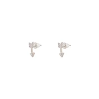 Silver Arrow Diamante Stud Earrings