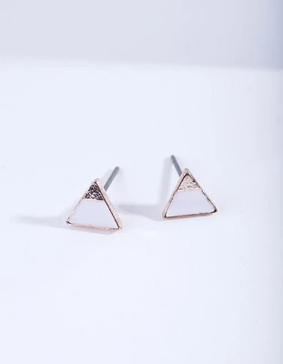 Metallic Tip Triangle Stud Earrings