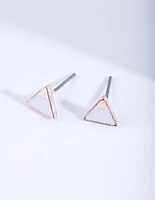 Metallic Tip Triangle Stud Earrings