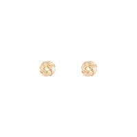 Gold Textured Knot Stud Earrings