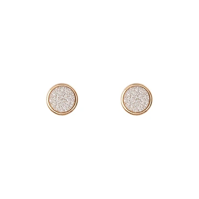 Round Glitter Stud Earrings