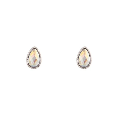 Silver Reflective Teardrop Earrings