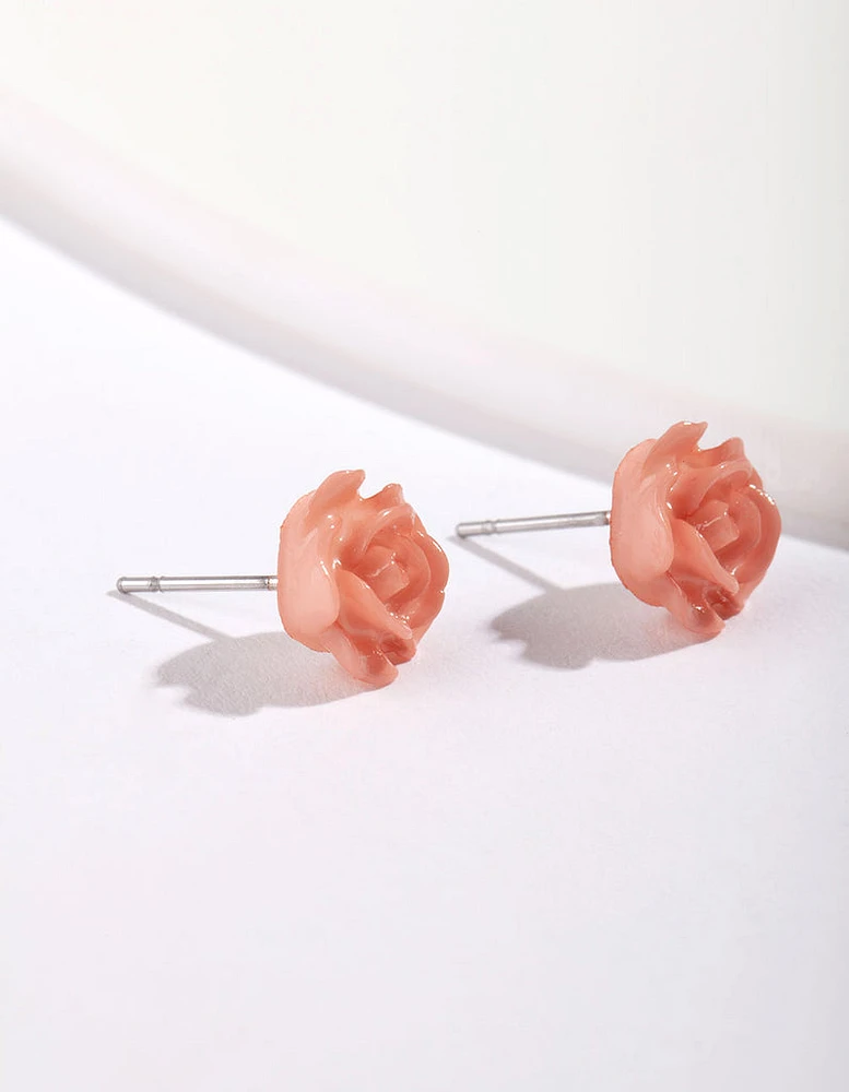 Acrylic Pop Pink Rose Stud