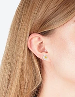 White Daisy Love Stud Earrings