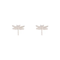 Silver Dragonfly Stud Earrings