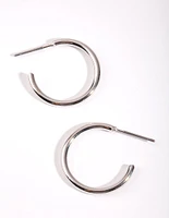 Silver Small Plain Hoop Earrings