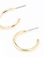 Gold Small Plain Hoop Earrings