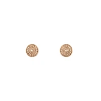 Gold Etched Disc Earrings