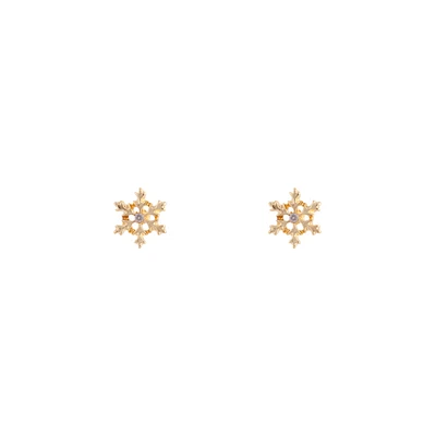 Gold Snowflake Stud Earrings