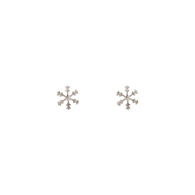 Silver Snowflake Stud Earrings