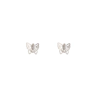 Silver Butterfly Filigree Stud Earrings