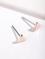 Rose Gold Mini Triangle Stud Earrings