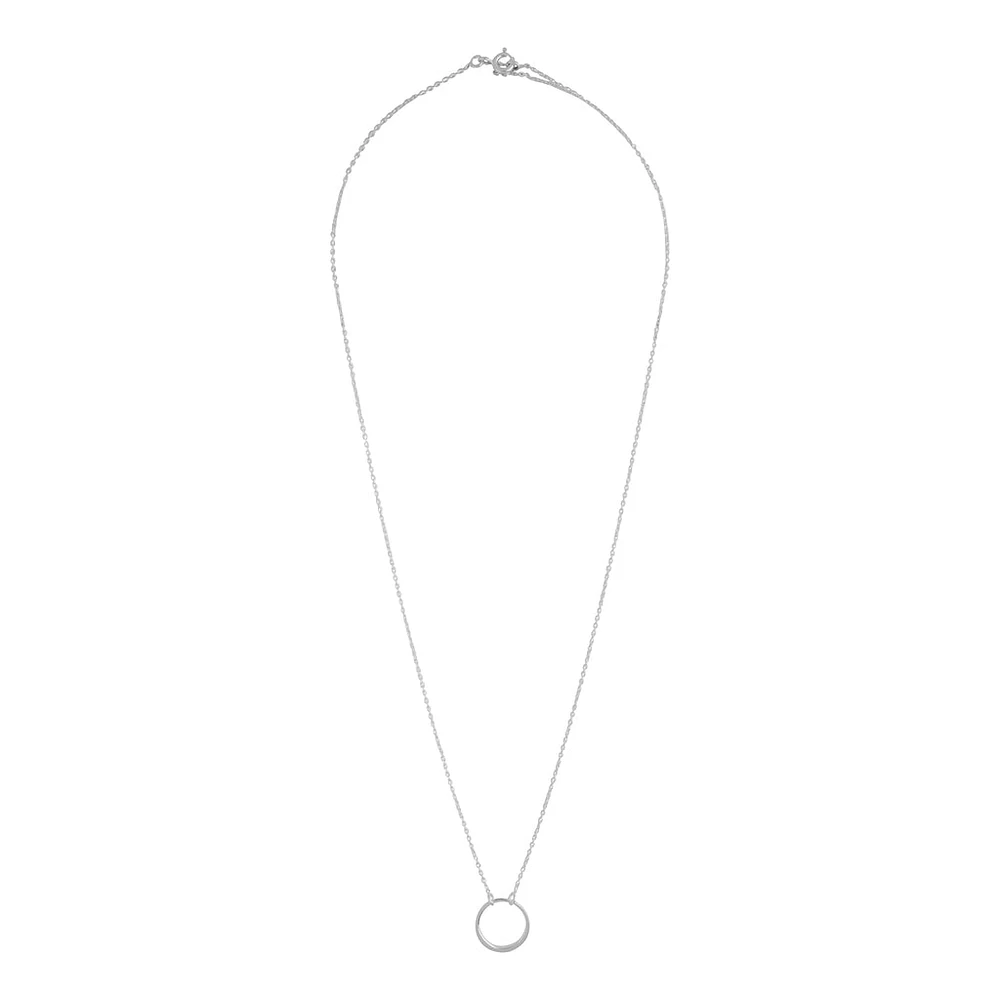 Sterling Silver Open Circle Pendant Necklace