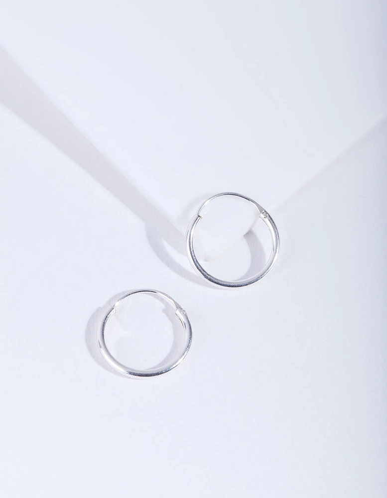 Sterling Silver 12mm Hoop Earrings