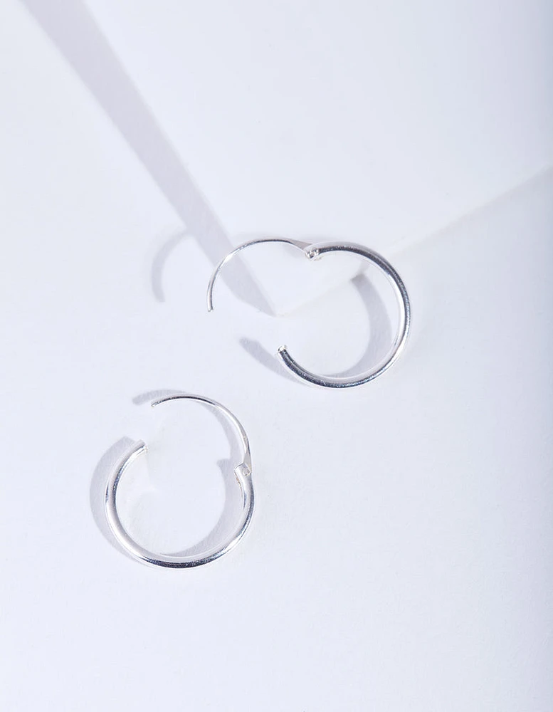 Sterling Silver 12mm Hoop Earrings