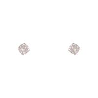 Sterling Silver Cubic Zirconia Round 4mm Stud Earrings