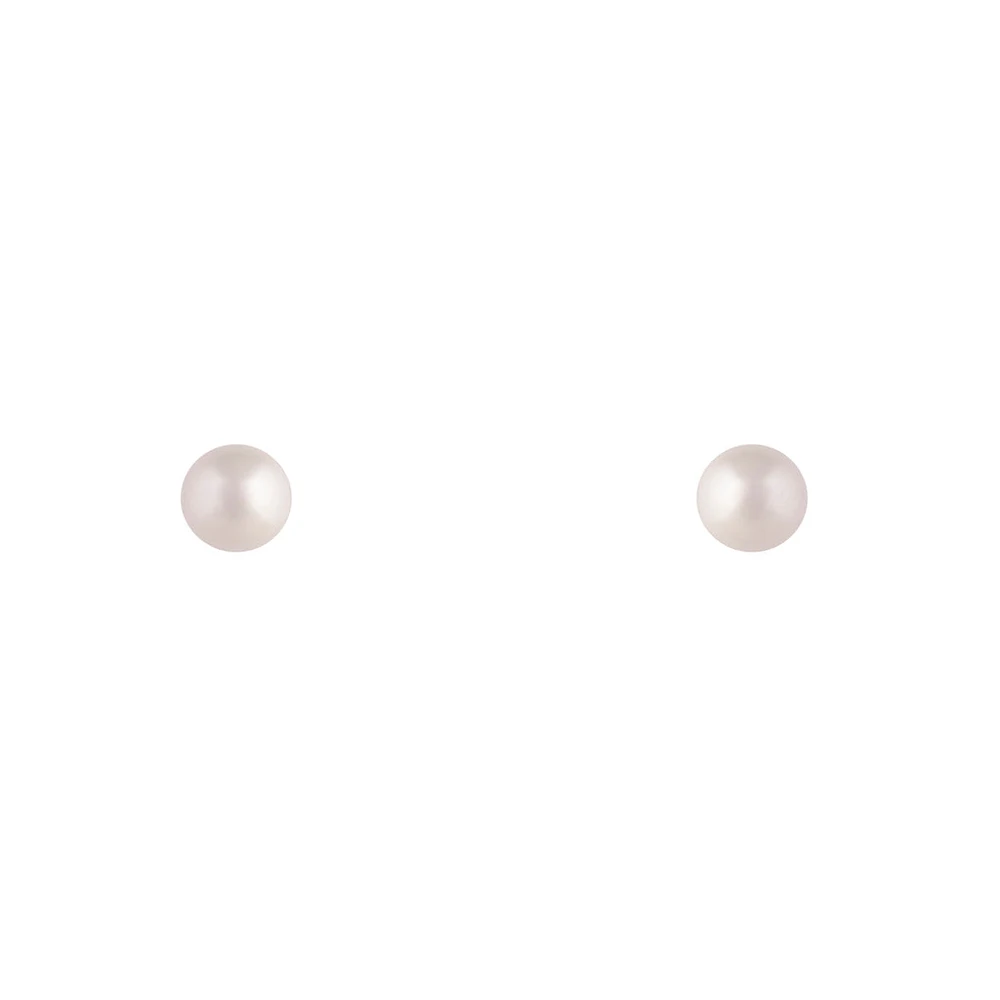 Sterling Silver Pearlised Bead Stud Earrings