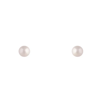 Sterling Silver Pearlised Bead Stud Earrings