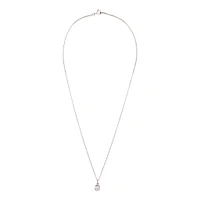 Sterling Silver Rhodium Plated Cubic Zirconia Necklace