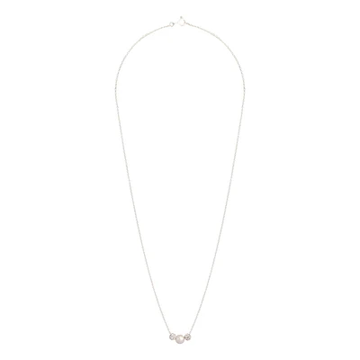 Sterling Silver Pearlised & Diamante Bead Necklace