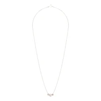 Sterling Silver Pearlised & Diamante Bead Necklace