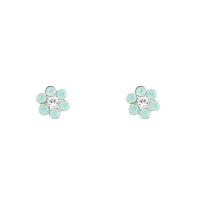 Sterling Silver Diamante Flower Stud