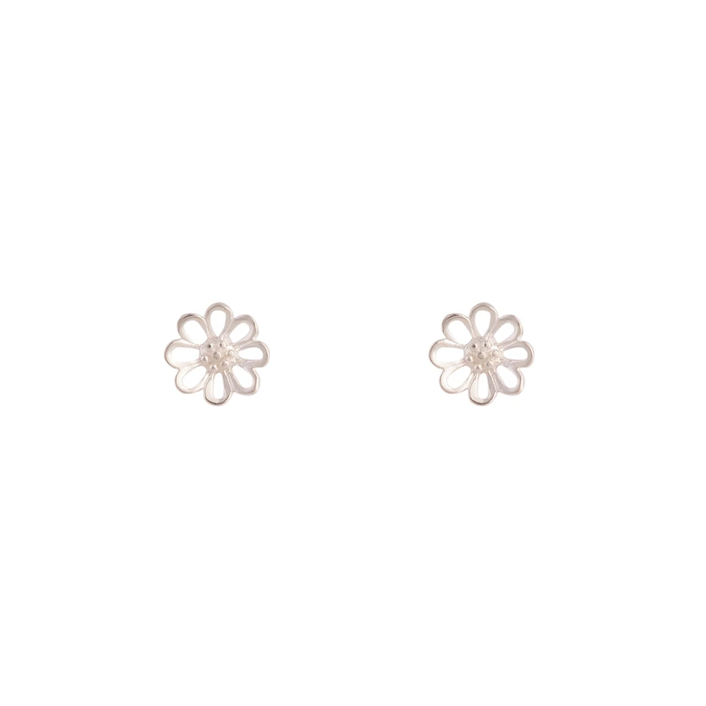 Sterling Silver Open Daisy Stud Earrings